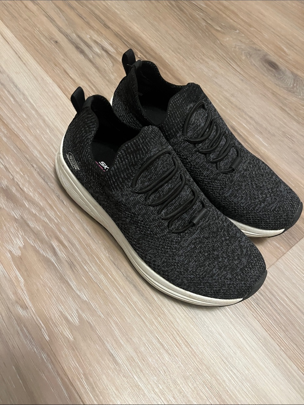 Skechers Women’s Black Knit Slip-On Athletic Sneakers